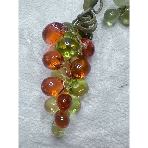 Grape Lucite Acrylic Clusters Sugar MCM Ribbon Leave Accents Decor Set of 5 - Picture 11 of 16